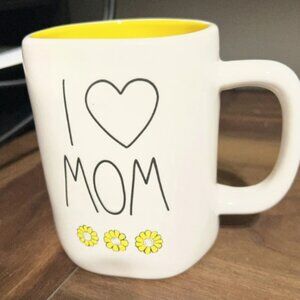 Rae Dunn I Love Mom with Yellow Daisies Mug